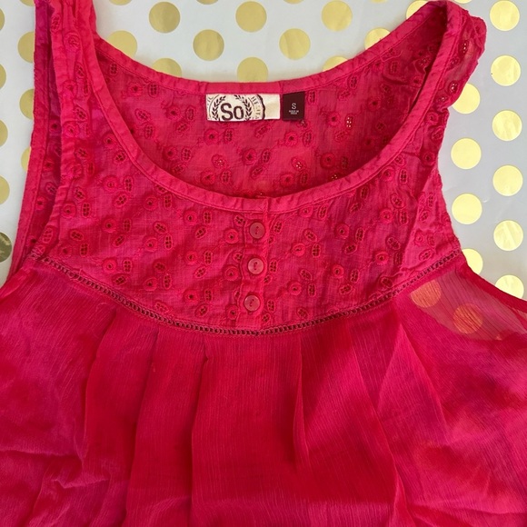 SO Bright Pink Sleeveless Blouse - Picture 2 of 3